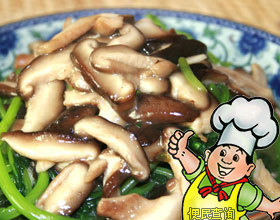 冬菇扒茼蒿的做法