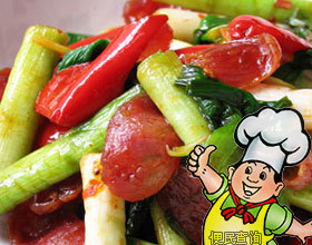 青蒜炒香肠的做法