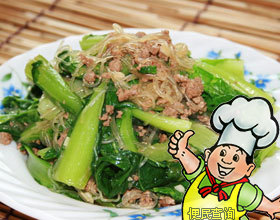 肉末粉丝小白菜的做法