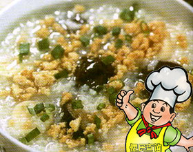 茭白猪肉粥的做法