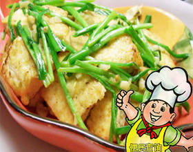 豆腐炒韭菜的做法