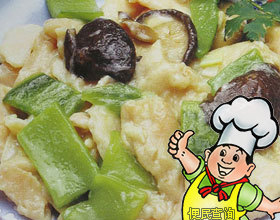 仙人掌鸡片香菇的做法