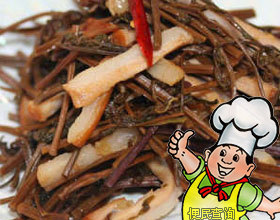 肉丝烧拳菜的做法