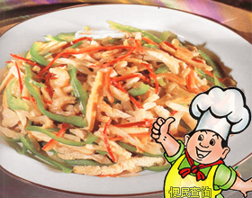 豆腐干丝炒甜椒的做法