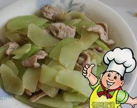 肉片炒莴笋的做法
