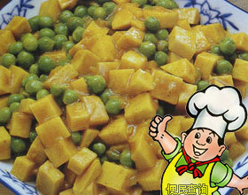 咖喱魔芋豌豆的做法