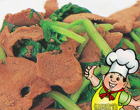 菠菜炒猪肝的做法