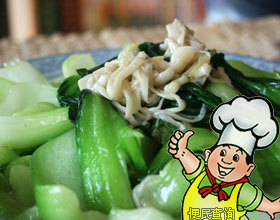 金针菇炒菜心的做法
