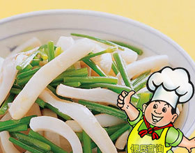 蒜苗炒鱿鱼的做法