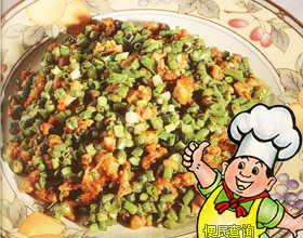 豆角炒肉松的做法