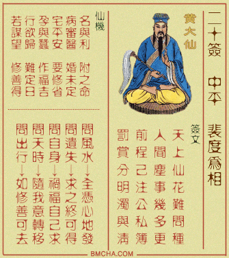 黄大仙灵签第二十签