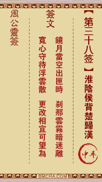 周公灵签第三十八签