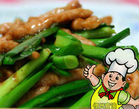 韭菜梗炒肉丝的做法