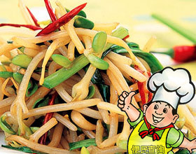 青蒜炒黄豆芽的做法