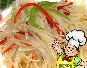 青红椒土豆丝的做法