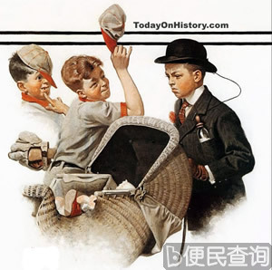 美国在20世纪早期的重要画家诺曼·洛克威尔出生